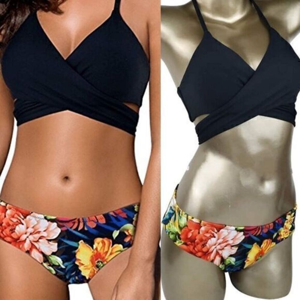 Bandage Halter Bikini Two Piece Swimsuit